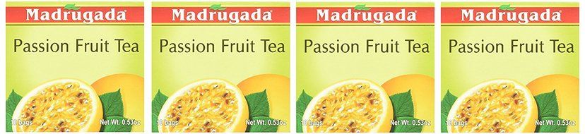 Passion Fruit Tea 10 tea bags - Ch&aacute; de Maracuj&aacute; 10 sach&ecirc;s - Madrugada - 0.5oz (15g) GLUTEN FREE - (PACK OF 04) N3