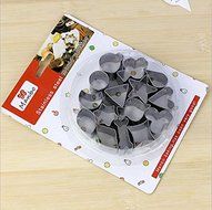 Rey 15PCS silver Color Stainless Steel Mini Cookie Chocolate Cutters，Set Assorted Shapes Cake Mold Make Fun SHAPES... N2