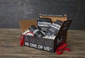 Koffee Kult Coffee Holiday Gift Basket - Variety of 3 Whole Bean Coffee - Dark Roast - Medium Roast - Harrar Coffees
