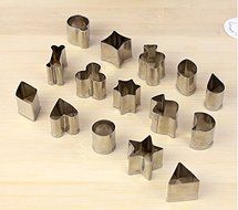 Rey 15PCS silver Color Stainless Steel Mini Cookie Chocolate Cutters&#65292;Set Assorted Shapes Cake Mold Make Fun SHAPES... N3