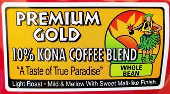Lion Kona Gold Premium 10% Kona Coffee Blend 24 Oz. Whole Bean N5