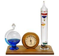 Lily's Home&reg; Analog Weather Station with Galileo Thermometer, Hygrometer and Etched Glass Fluid Barometer