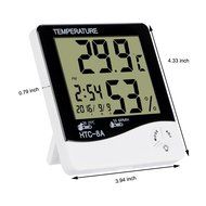 BonyTek Digital Hygrometer Thermometer Alarm Clock Date Time with LCD Night Light Indoor Outdoor Temperature Sensor...