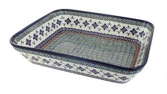 Polish Pottery Mosaic Flower Lasagna Dish
