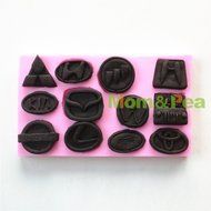 Mom&amp;pea 0624 Car Logos Shaped Silicone Mould for Fondant Cake Sugar Paste Cake Decoration 3d Cake Toppers Mold...