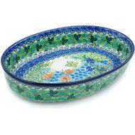 Polish Pottery Oval Baker 14-inch UNIKAT N2