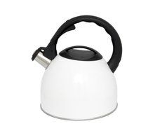 bredemeijer Universal Teakettle, 2.5-Liter, White with Black Handle