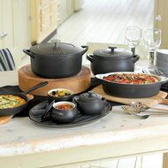 Denby Cast Iron Round Covered Casserole, 3-Liter, Black N2