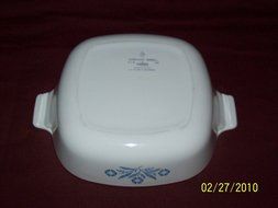 Corning Ware Pyrex Cornflower Blue Casserole Baking Dish w/Lid 1 QT N2