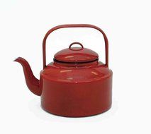 Red Enamelware Tea Kettle-2.5qts