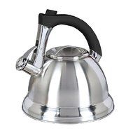 Mr Coffee Collins Brook Tea Kettle with Black Handle and Push Button Spout Trigger, 2.4 quart, Stainless Steel