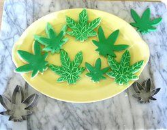 Naughty Pantry Marijuana Pot Leaf Cookie Cutter Set of 2 Stainless Steel N2