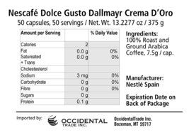 50 X Nescafe Dolce Gusto Coffee Capsules - Dallmayr D'oro N3