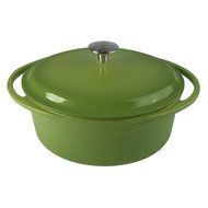 Artland La Maison Cast Iron Round Casserole Dish, 7.4-Quart, Green N16