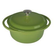 Artland La Maison Cast Iron Round Casserole Dish, 7.4-Quart, Green N21