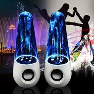 abcGoodefg Music Fountain Three Colour LED Dancing Water Stereo Speaker (Black) N3