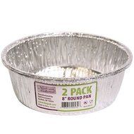 Nicole Home Collection2 Count Aluminum Round Pan, 8", Silver