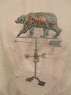 LARGE Handcrafted 3D 3- Dimensional BEAR Weathervane Copper Patina Finish N2