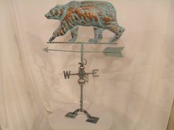 LARGE Handcrafted 3D 3- Dimensional BEAR Weathervane Copper Patina Finish N3
