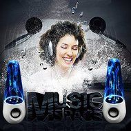 abcGoodefg Music Fountain Three Colour LED Dancing Water Stereo Speaker (Black) N5
