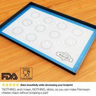 BakeitFun Silicone Baking Mat With Measurements and Circles, Half Sheet 16.5" x 11", Red N2