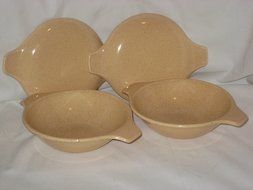 4 pc. Set - Vintage Taylor Smith Taylor Pebbleford 6 x 2 1/2" Casserole Baking Dishes w/ Lids