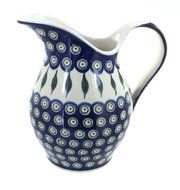 Polish Pottery Peacock Pitcher