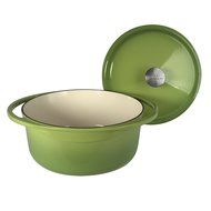 Artland La Maison Cast Iron Round Casserole Dish, 7.4-Quart, Green N23