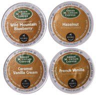 Green Mountain Coffee FLAVORED Variety Sampler Pack 96 K-Cups including CARAMEL VANILLA CREAM, FRENCH VANILLA,...