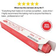 BakeitFun Silicone Baking Mat With Measurements and Circles, Half Sheet 16.5" x 11", Red N3
