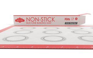 BakeitFun Silicone Baking Mat With Measurements and Circles, Half Sheet 16.5" x 11", Red N4
