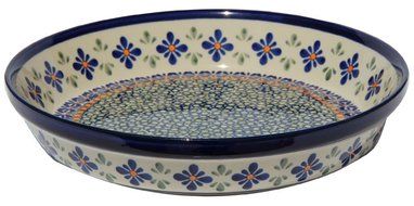 Polish Pottery Dish Pie Plate 10&quot; From Zaklady Ceramiczne Boleslawiec #879-du60 Unikat Pattern, Diameter: 10&quot;