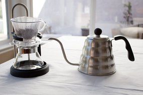 MIRA Pour Over Kettle for Coffee and Tea, Drip Pot Kettle, Goose Neck, Narrow Spout, 40 Oz., Stainless Steel N4
