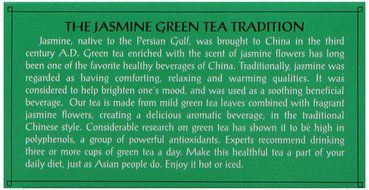 Triple Leaf Tea, Jasmine Green Tea, 20 Tea Bags (Pack of 6) N2