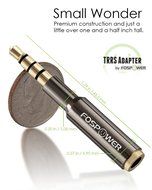 FosPower (1 Pack) 3.5mm Male to Female Auxiliary Stereo Audio Headphone Jack AUX Adapter [4-Conductor TRRS | 24K... N7