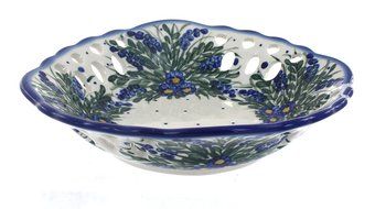 Polish Pottery Hyacinth Large Fruit Dish