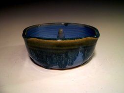 Handmade Stoneware Ceramic Apple Baker Stoneware Pottery ~Sky Blue Swirl N2
