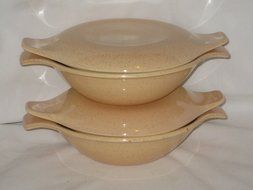 4 pc. Set - Vintage Taylor Smith Taylor Pebbleford 6 x 2 1/2&quot; Casserole Baking Dishes w/ Lids N2