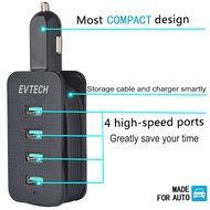 Protable Car Air Purifier,Evtech Car Ionic Air Freshener Removes Cigarette Smoke, Bacteria, Odor Smell with 2.1A... N6