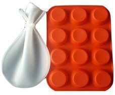 Unique Combination Kit for easy Mixing and Baking: Mini Silicone Muffin/ Cupcakes food grade Baking trays With... N2