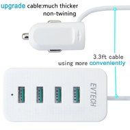 Protable Car Air Purifier,Evtech Car Ionic Air Freshener Removes Cigarette Smoke, Bacteria, Odor Smell with 2.1A... N10