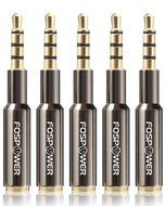 FosPower (1 Pack) 3.5mm Male to Female Auxiliary Stereo Audio Headphone Jack AUX Adapter [4-Conductor TRRS | 24K... N11