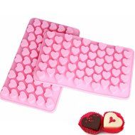 Chichic Mini Heart 55 Cavity Silicone Ice Cube Trays, Chocolate Mold, Gummy Mold, Candy Mold, Jello Mold