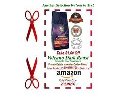 Chocolate Almond Flavored, Kona Hawaiian Coffee Blend, 8 Oz, Ground N13