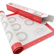 BakeitFun Silicone Baking Mat With Measurements and Circles, Half Sheet 16.5" x 11", Red N8