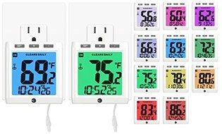 Ambient Weather WS-01-2 Intelligent Color Changing Temperature Night Light with Ambient Backlight, 2 Pack N3