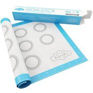 BakeitFun Silicone Baking Mat With Measurements and Circles, Half Sheet 16.5" x 11", Red N10