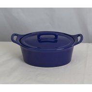 Oval Casserole Size: Small, Color: Cobalt Blue