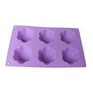 Purple 6 Cavities Big Flower Silicone Cake Baking Mold Cake Pan Muffin Cups DIY