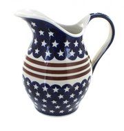 Polish Pottery Stars &amp; Stripes Pitcher